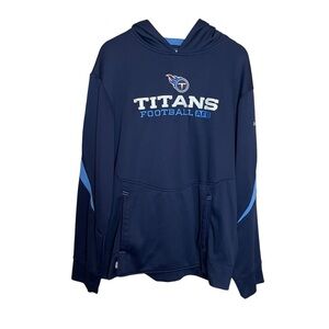 Reebok Tennessee Titans Hoodie Sweatshirt Pullover Embroidered NFL On Field LG